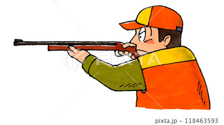 ライフル銃をかまえる猟師 ライフル銃をかまえる猟師 118463593