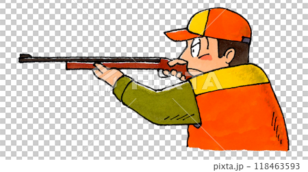 Hunter holding a rifle 118463593