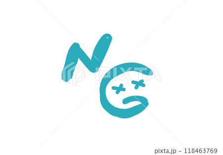 シンプルな手書き素材　アイコン　NG　カラー 118463769