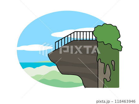 千葉県鋸南町の鋸山にある日本寺の地獄のぞき 千葉県鋸南町の鋸山にある日本寺の地獄のぞき 118463946