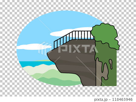 千葉県鋸南町の鋸山にある日本寺の地獄のぞき 千葉県鋸南町の鋸山にある日本寺の地獄のぞき 118463946