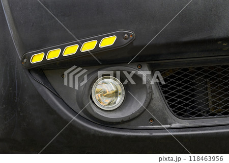 Fog light and LED side lights on black bumper Fog light and LED side lights on black bumper 118463956