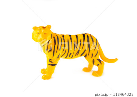 Toy tiger isolated against on a white background. 118464325