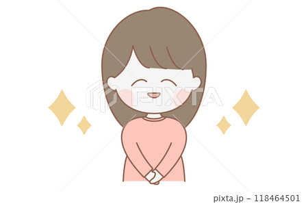 優しい笑顔が輝くシンプルで元気な女性 118464501