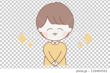優しい笑顔が輝くシンプルでかわいい女性 118464502