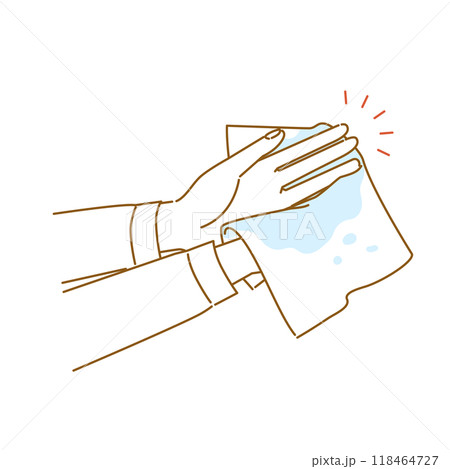 しもやけの対策:手洗い後に手の水気を拭くイメージイラスト しもやけの対策:手洗い後に手の水気を拭くイメージイラスト 118464727