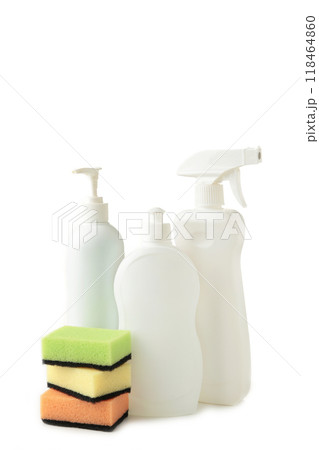 Set of cleaning tools isolated on a white background. Set of cleaning tools isolated on a white background. 118464860