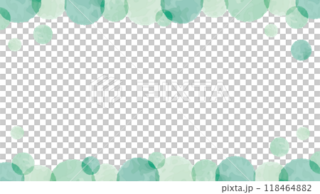 Watercolor polka dot frame green bubble 118464882