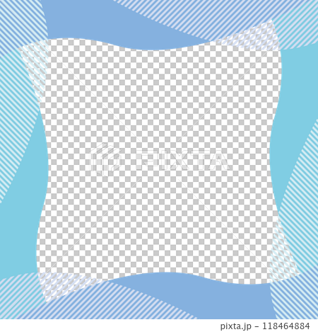 Abstract striped square frame blue light blue 118464884