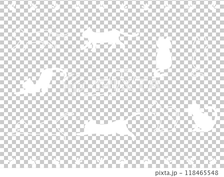 ネコのシルエットセット 118465548