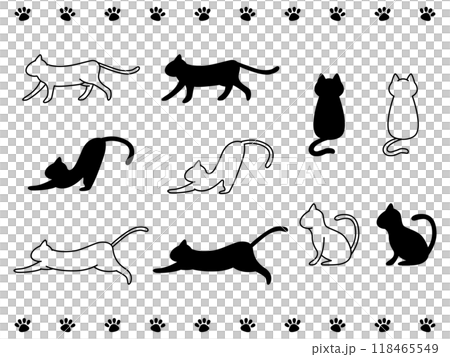 ネコのシルエットセットのイラスト素材 [118465549] - PIXTA