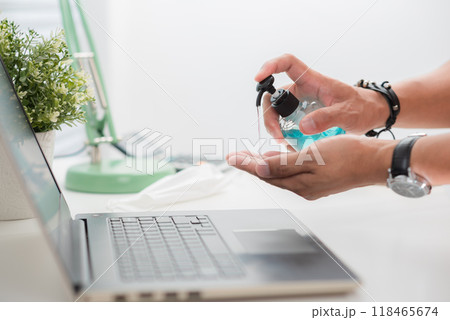 Alcohol gel for hand sanitize 118465674