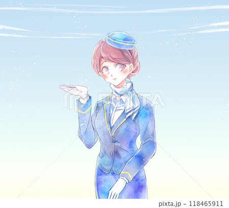 案内するバスガイド 青空 案内するバスガイド 青空 118465911