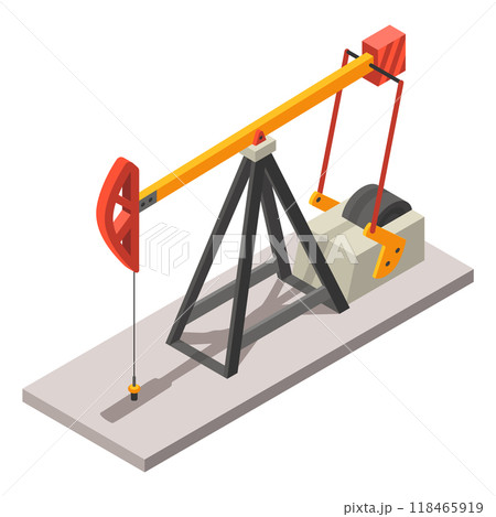 Isometric Oil Pump Jack is significant in drilling operations in energy production industry 118465919
