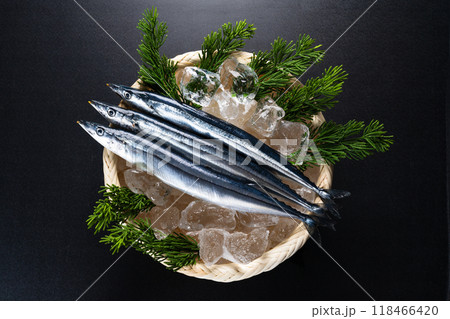 新鮮な秋刀魚　食べ物イメージ 118466420