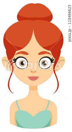 Red-Haired Cartoon Fairy Portrait 118466625