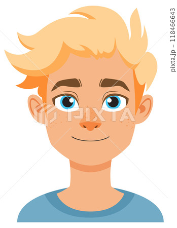 Smiling Blonde Boy Vector Illustration Smiling Blonde Boy Vector Illustration 118466643