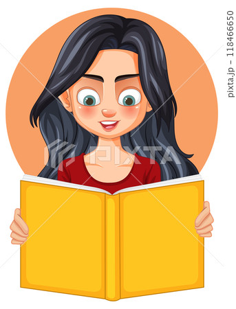 Girl Reading a Yellow Book Girl Reading a Yellow Book 118466650