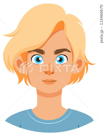 Blonde Cartoon Character Portrait 118466670