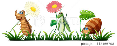 Cute Insects with Flowers Cute Insects with Flowers 118466708