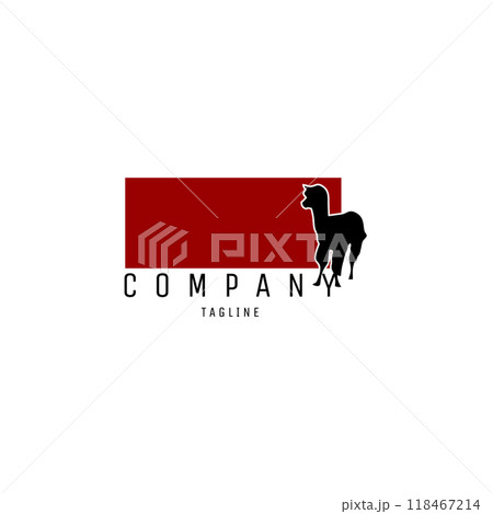 monochrome alpaca silhouette logo. isolated white background shown from the side. available in eps 10 monochrome alpaca silhouette logo. isolated white background shown from the side. available in eps 10 118467214