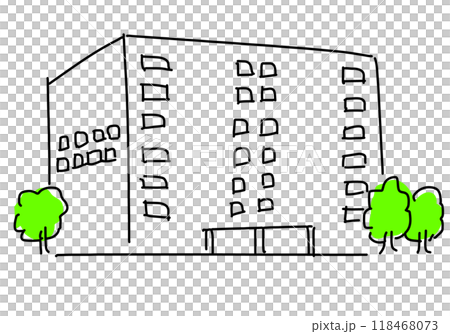 Rough hand-drawn line drawing of a semiconductor factory Rough hand-drawn line drawing of a semiconductor factory 118468073