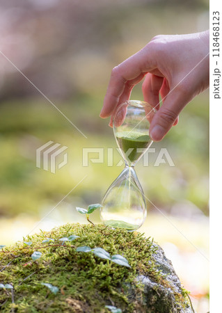 苔の森と砂時計 118468123