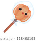 Halloween pumpkin lollipop with smiley face 118468193