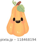 Yellow Halloween pumpkin with smiley face 118468194