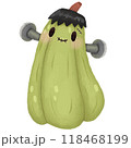Halloween pumpkin wearing Frankenstein costume 118468199