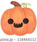 Orange Halloween pumpkin with smiley face 118468212