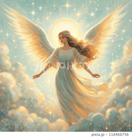 羽を広げた天使のイラスト素材 [118468756] - PIXTA