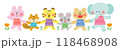 手をつなぐかわいい動物たちのイラスト 118468908