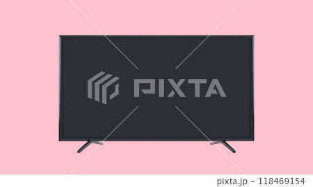 Realistic empty Television mock up on pink background. 118469154