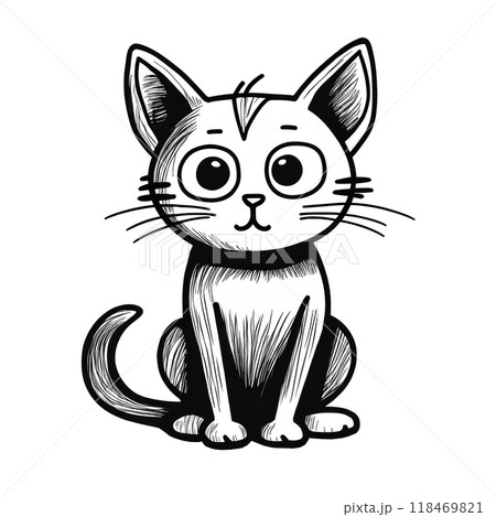 猫の落書き風のイラスト、クリップアート 118469821