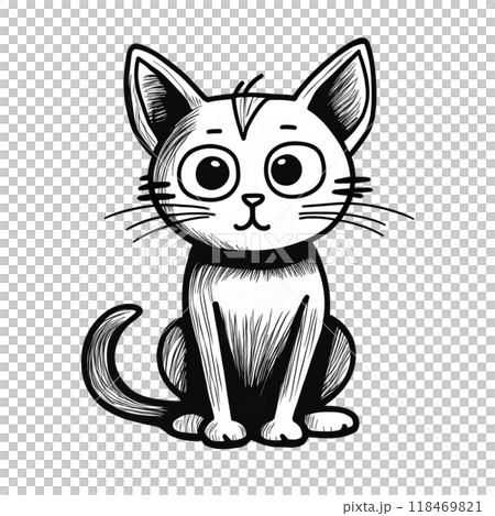 猫の落書き風のイラスト、クリップアート 118469821