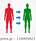 Gender transition from man to woman, concept vector illustration 118469823