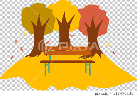 秋の公園のイラスト(読書の秋) 秋の公園のイラスト(読書の秋) 118470136