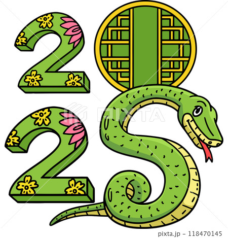 Year of the Snake 2025 Cartoon Colored Clipart Year of the Snake 2025 Cartoon Colored Clipart 118470145
