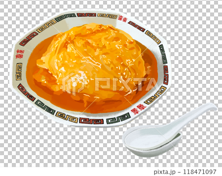 天津飯（雷紋皿レンゲ付き）グリンピースなし 118471097
