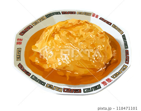 天津飯（雷紋皿）グリンピースなし 118471101