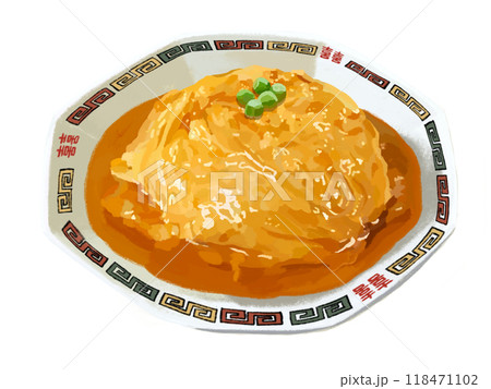 天津飯(雷紋皿)グリンピース付き 天津飯(雷紋皿)グリンピース付き 118471102