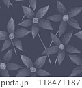Watercolor painting gray daisy flowers seamless pattern 118471187