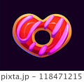 Heart cookie for cartoon game asset or GUI element, vector bonus reward icon. Cartoon cookie heart for arcade game asset of energy power or health, life and level bonus award for love game trophy 118471215