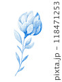 Isolated softness blue floral design element 118471253