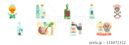 Harmful Habit and Bad Toxic Addiction Object Vector Set Harmful Habit and Bad Toxic Addiction Object Vector Set 118471312