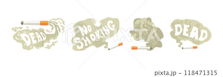 Harmful Habit and Bad Toxic Addiction Object Vector Set 118471315