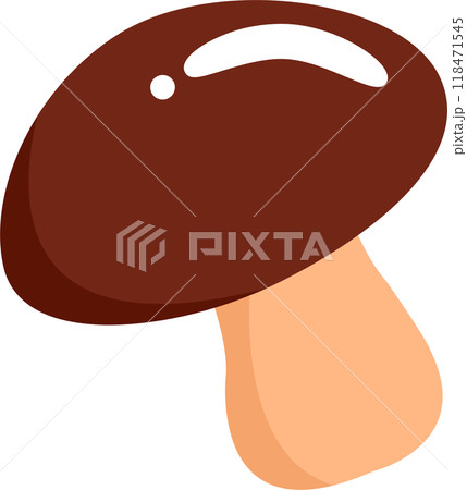 Brown mushrooms in Fall illustration	 118471545