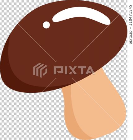 Brown mushrooms in Fall illustration	 118471545