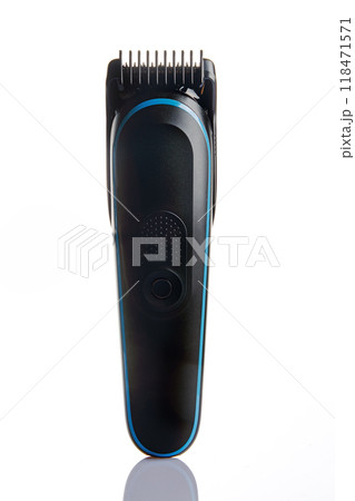 closeup of a black electric hair clipper closeup of a black electric hair clipper 118471571